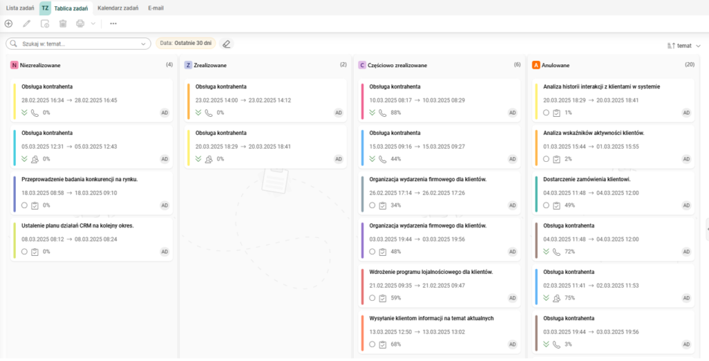 Wapro Anywhere Fakturowanie - kanban crm